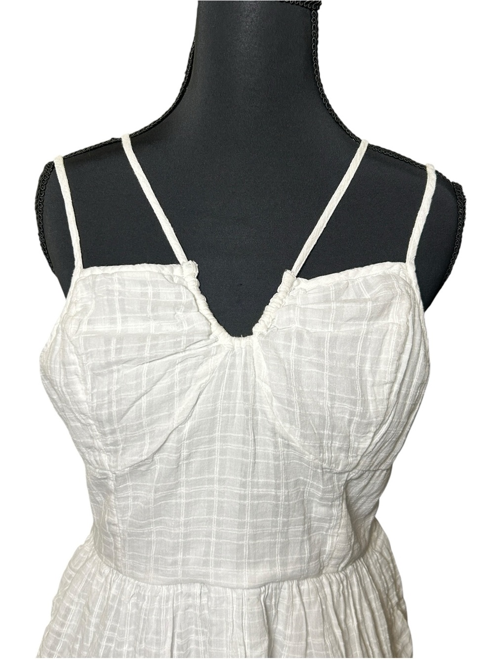 American Eagle White Tiered Ruffle Mini Dress Large NWT Cotton - Picture 4 of 10